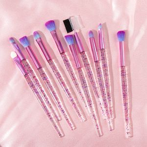 10pcs Lovely Pink Unicorn Eye Brushes Set Eyeliner Eyebrow Eyeshadow Makeup Brushes Set Cosmetic Beauty maquiagem Tools