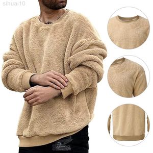 Favolosa felpa maschile traspirante maglione autunnale tinta unita semplice felpa invernale L220801