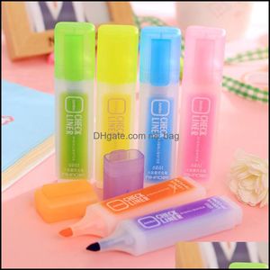 Highlighters Colorf Fluorescent Pen oblíqua Moda aquarela Canetas Kawai Dhrtz