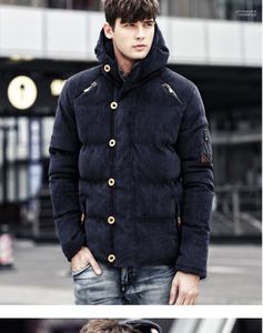 Men's Down & Parkas Hooded Solid Thick Padded Winter Jacket Men Coats Plus Size 3XL Factory 1 Piece Dropship Retail Wholesale1 Phin22