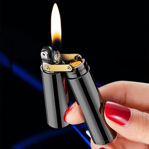 Neues ölelektrisches Nunchaku-Feuerzeug mit doppeltem Verwendungszweck, wiederaufladbar, aufgeblasenes Fingerspitzen-Dekompressionsartefakt, kreatives Kerosin-Feuerzeug, Geschenk