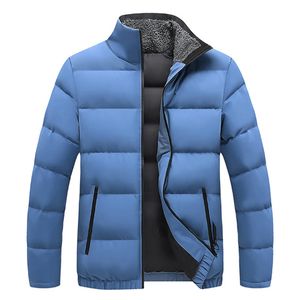 Casaco de Parkas para Men Jackets de inverno acolchoado Black Blue Stand Gollar Zipper Jackets Parkas 2022 Novo