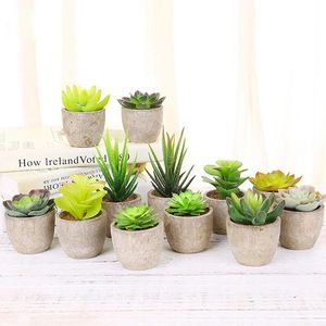 Decorative Flowers & Wreaths Plastic Mini Artificial Bonsai Fake Ball Plants Simulation Succulent For Home DecorDecorative