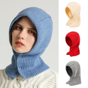 Beralar Kadın Erkekler Örme Kulak Koruma Şapkası Bir UNISEX Eşarp Kapşonlu Yaka Kapı Kış Sonbahar Sıcak Kalın Açık Dışar Sürüş Sol Colorberet