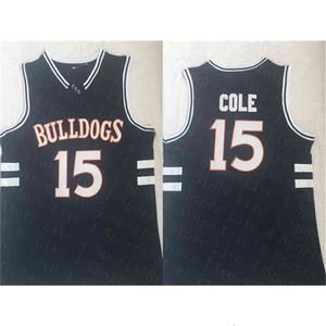 XflspMaglia da basket da uomo J. Cole # 15 High School nera T-shirt da basket economiche FTS Movie Taglia S-XXL