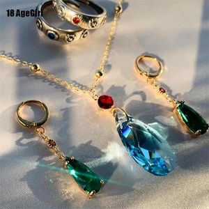 Howls Moving Castle에서 영감을 얻은 Hauru Blue Austria Crystal Cosplay Necklace Anime Jewelry Pendant Howl