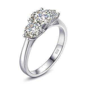 Szjinao 2ct 65mm rund cut engagemang bröllop moissanit diamantring katt totem sterling silver smycken 925 certifierad trend