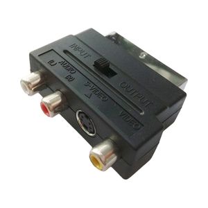 Convertitore adattatore cavo audio TV RGB Scart a composito 3 RCA femmina SVHS Svideo AV / DHL gratuito / 200 PZ