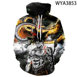 Erkek Hoodies Sweatshirts Moda Sıradan kazak Anime Anime Erkek Çocuklar DBZ 3D Sokak Giyim Erkek Kız Çocuk Topçlarının Erkekleri