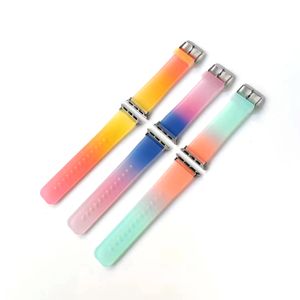Iridescent Strap For Apple Watch band 41mm 45mm 44mm 42mm 40mm 38mm Sunset Summer Halo Colors Wristband Iwatch Serise 7 Se 6 5 4 3 Watchband Accessories