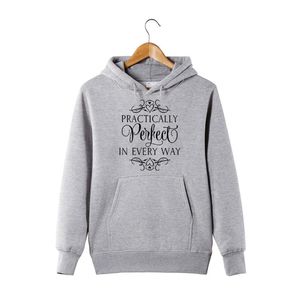 Damen-Kapuzenpullover, Sweatshirts, lässiges Damen-Sweatshirt, praktisch perfekt in jeder Hinsicht, weiblich, lustig, Filmzitat inspiriert, Fleece-Hoodie für Damen