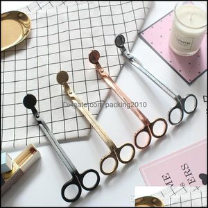 Scissors Hand Tools Home Garden 18*6Cm Stainless Steel Candle Wick Trimmer Oil Lamp Trim Scissor New Aromatherapy Candles Hook Clipper Bh0