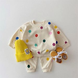 Toddler Bebek Giyim Setleri Bebek Erkek Giysileri için Set Balon Kazak + Pantolon 2 adet Kıyafet Çocuk Kostüm Sonbahar Kış 220326