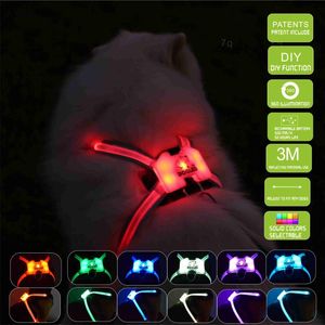 Dog Collars & Leashes Adjustable Harness Led Accessories For Large Reflective DogsDog