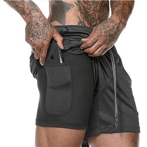 Verkauf 2 In 1 Shorts Männer Sommer Fitness Doppel Deck Sport Schweiß Bodybuilding Jogginghose 220715