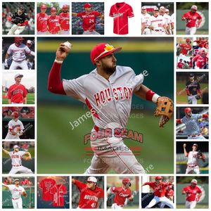 Anpassad sömnad Houston Cougars Baseball Jersey - Välj mellan 5 spelarnummer 41 42 43 44 45 46