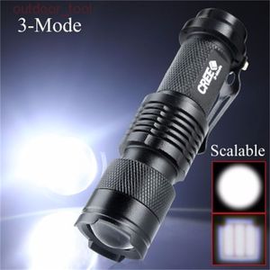 3W XPE Q5 LED mini ficklampa vattentätt justerbar fokus taktisk zoom spotligh lantern troch lampa aa batteri