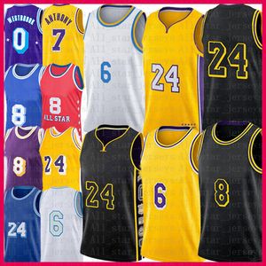 8 24 Maglie Black Mamba 23 6 Carmelo Anthony Davis James Russell Westbrook Maglie da basket per bambini da uomo