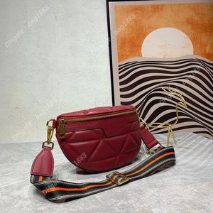 Nova bolsa de cintura bordada feminina designer de luxo costura de couro bolsa mensageiro de grande capacidade