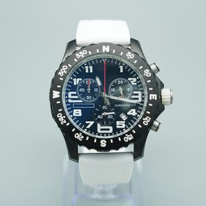 Orologio da uomo Japan Quartz Endurance Pro Avenger Chronograph 44mm Orologi quadrante nero cinturino in caucciù bianco 1884 Orologi da uomo Orologi da polso in vetro Hardex