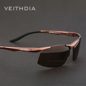 Veithdia óculos de sol de alumínio homens polarizados uv400 lente retângulo sem aro condução pesca óculos de sol esportes para masculino 6535 220701