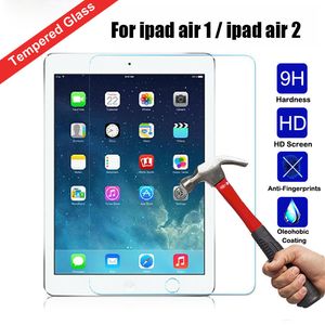 Vidro temperado 0.3mm mini 2 3 4 protetores de tela para ipad pro 12.9 polegadas ar 5 6 7 8 10.5 Tablet película anti-riscado 11 9.7 protetor de tela com pacote de varejo