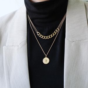 Anhänger Halsketten 316L Edelstahl Münze Halskette Für Frauen 2022 Trend Party Geschenk Mode Schmuck Großhandel Collier FemmePendant