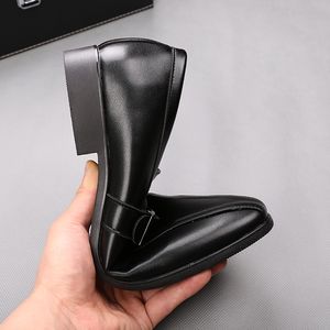 Koreanischer Stil für Herren, lässig, geschäftlich, Hochzeit, formelle Kleidung, echte Lederschuhe, Slip-on-Fahrschuh, schwarz, weiß, atmungsaktive Slipper