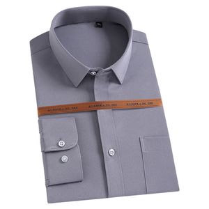 Camicie eleganti da uomo elasticizzate non stirate firmate Camicie eleganti da uomo a maniche lunghe Camicia formale da uomo Vestibilità regolare con tasca frontale Anti-Wr