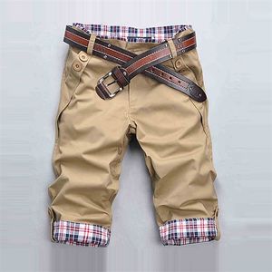 Baumwolle männer Shorts Sommer Mens Casual Slim Fit Kurze Männer Streetwear Cargo Mann Kleidung Knie Länge 220715