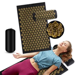 Pranamat Eco Lotus Spike Mat Acupuntura Massagem Almofada Kuznetsov's Aplicador para Pescoço Pé Costas Yoga Acupressão Massagem Mat 220527