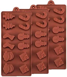 Christmas Silicone Chocolate Moulds 12 Cavity Cake Cookie Candy Baking Molds for DIY Xmas Party Bakeware Santa Ice Tray Mold