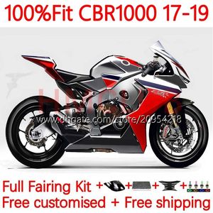 OEM Corpo + Serbatoio per HONDA CBR 1000 CBR1000 RR CC 1000CC 17-19 Carrozzeria 13No.2 CBR1000CC CBR1000RR 17 18 19 CBR 1000RR 2017 2018 2019 Stampo ad iniezione Carena grigio rosso