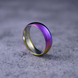 Män kvinnor regnbåge färgglad ring titan stål bröllop band ring bredd mm storlek gåva
