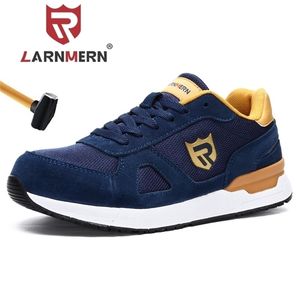 Larnmern Work Safety для мужчин Женские стальные носки легкие дышащие SRC Nonslip S1 Промышленные обувь Черно -красная синяя серая Y200915