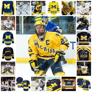 2022 NCAA Custom Michigan Wolverines Stitched Hockey Jersey 31 Strauss Mann 23 Jimmy Lambert 7 Nick Blankenburg 43 Quinn Hughes 14 Josh Norris 10 Will Lockwood Jersey