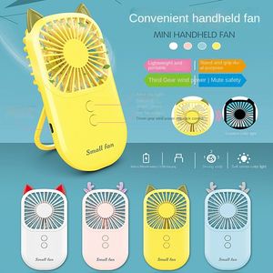 Dormitorio Ventilatore portatile con ricarica USB Ventilatore portatile pieghevole da tavolo creativo Mini ventilatore a tre velocità Luce notturna a tre colori