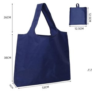 Folding Nylon Shopping Bag Foldable Thick Oxford Reusable Big Eco Grocery Totes Friendly Supermarket Waterproof Home RRE13581