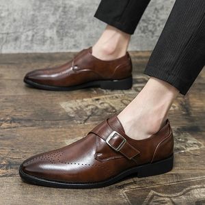 Designer British Gentleman Black Brown Monk Strap Oxford Shoes Mocassini Wedding Prom Homecoming Party Footwear Zapatos Hombre