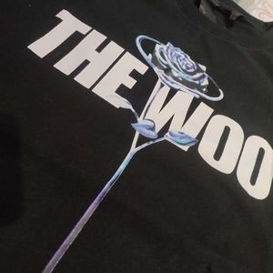 Men and Women T Shirts The Woo T-shirt Print Hip Hop Short Sleeve Round Neck Loose Rose Cotton T-Shirt