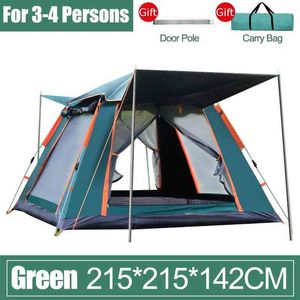 5-6 Person Camping Tents Outdoor Automatic Pop-up Tent Family Picnic Traveling Tent Portable Backpack Tent Tarp For Sun Shelter H220419