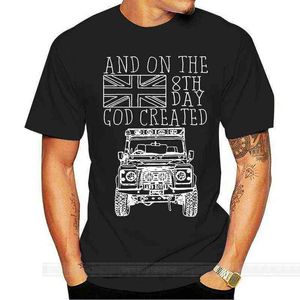 Roupas Camisetas Esboço 8º Dia Deus Criado Rover Farm Land Off Road Premium Dtg Camiseta Engraçada Homens Camiseta de Algodão para G1217