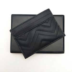 Fashion Genuine Designer Cow Leather Luxury Card Holder Wave Classic Men Women Zig Zag Credit Cardholders Bank Cardholder Mini Slim Wallet With Box