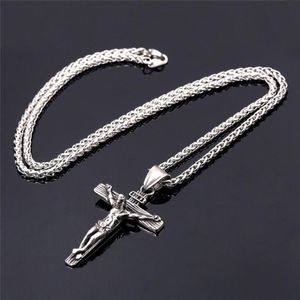 Pendant Necklaces Women Men Crucifix Jesus Cross Necklace Punk Statement Jewelry Faith Christian GiftsPendant