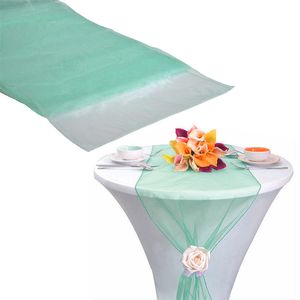 10pcs de alta qualidade Mint Green Table Runner para decoração de banquetes de decoração de casamento decoração