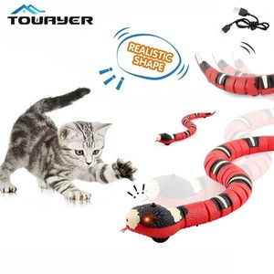 Intelligent Induktion Snake Interactive Cat Toy Electronic USB Laddning av husdjurskattunge och 220510