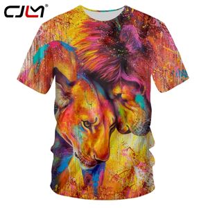 Moda adam o boyun tshirt 3d renkli aslan komik tshirt sokak giysisi tişört tişört cadılar bayramı büyük boyutlu eşofman 220623