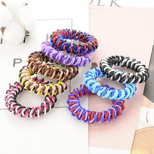 Colorful Telephone Cord Rubber Bands Simple Fashion Girl Cute Hair Rubbers Band For Kids Double Color Hair Accessories