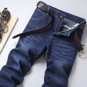 Thoshine Brand Spring Autumn Men Jeans Elastic Straight Fit Male Denim Pants Stretch Smart Casual Trousers 220328