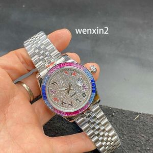 Classic ladies watch luxury 36mm mechanical automatic all stainless steel color bezel digital face drill